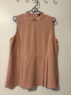 Ann Taylor Blush Peach Mock Neck Top